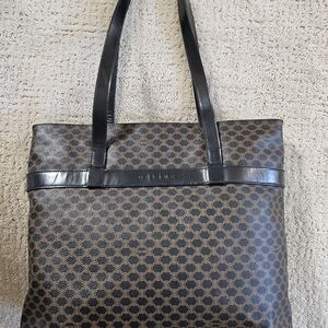 Celine Black and Brown Patterned Tote